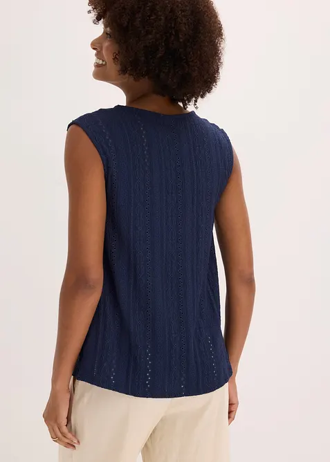 Top con ricami traforati, bonprix