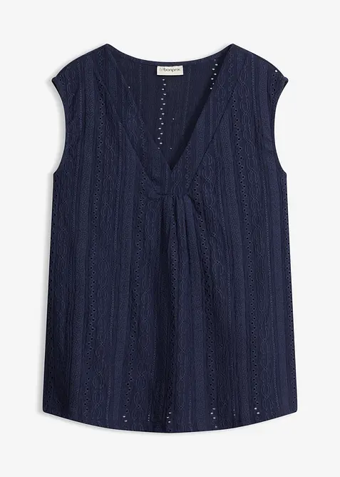 Top con ricami traforati, bonprix