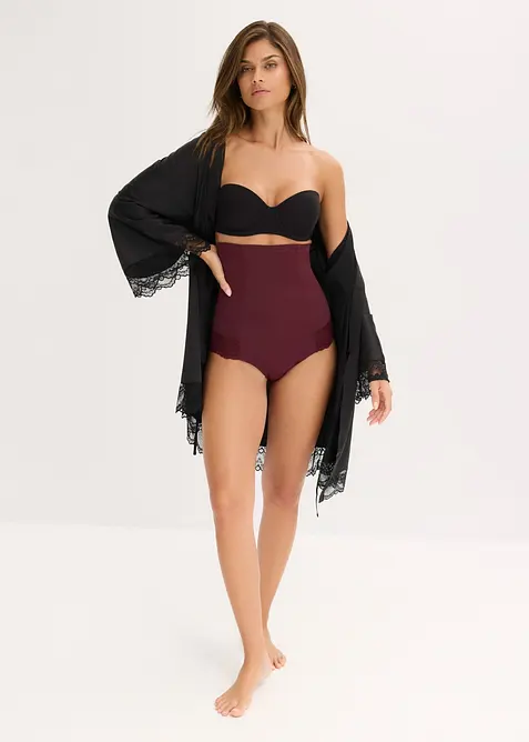 Culotte contenitiva a vita alta con  pizzo ed effetto modellante forte, bonprix