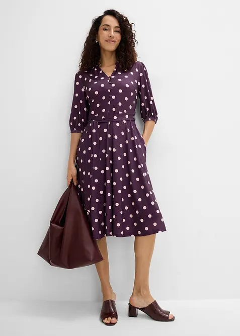 Abito di jersey con cintura da annodare, bonprix