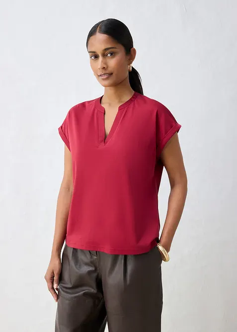 Maglia in misto cotone-seta morbido e liscio, bonprix