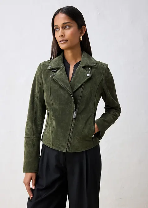 Giacca biker in pelle scamosciata, bonprix