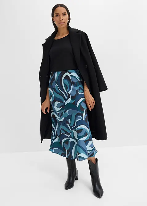 Gonna midi in satin fluido, bonprix
