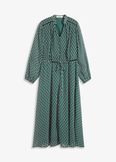 Abito di chiffon con rifiniture a contrasto, bonprix