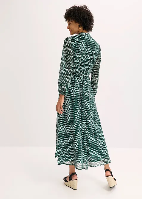 Abito di chiffon con rifiniture a contrasto, bonprix