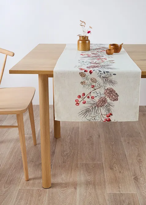 Runner tavolo in misto lino, bonprix