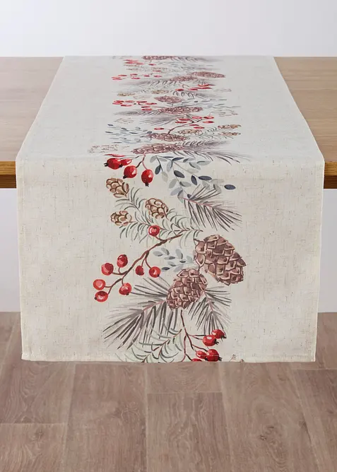 Runner tavolo in misto lino, bonprix