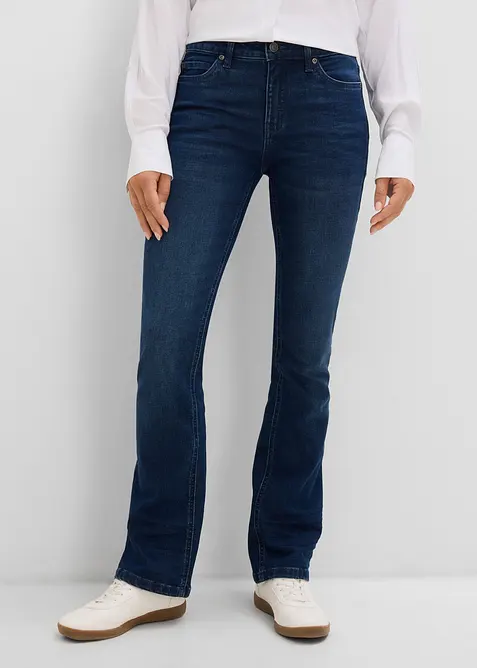 Jeans bootcut, vita media, bonprix