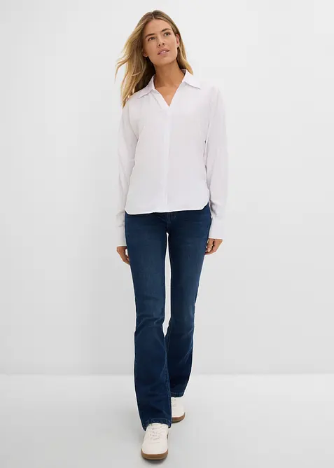 Jeans bootcut, vita media, bonprix