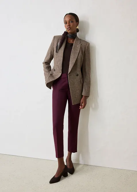 Pantaloni aderenti in misto lana morbido, bonprix