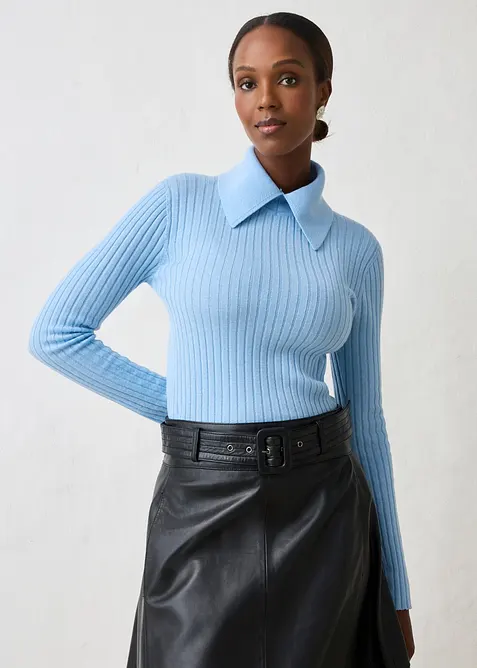 Maglione in filato fine di lana merino, bonprix