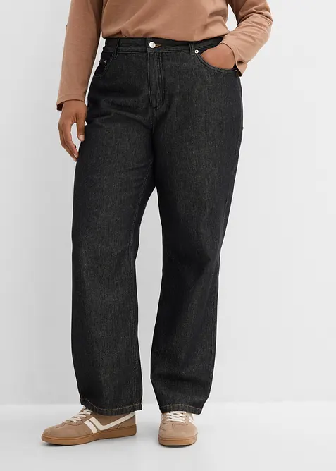 Jeans straight, vita media, bonprix