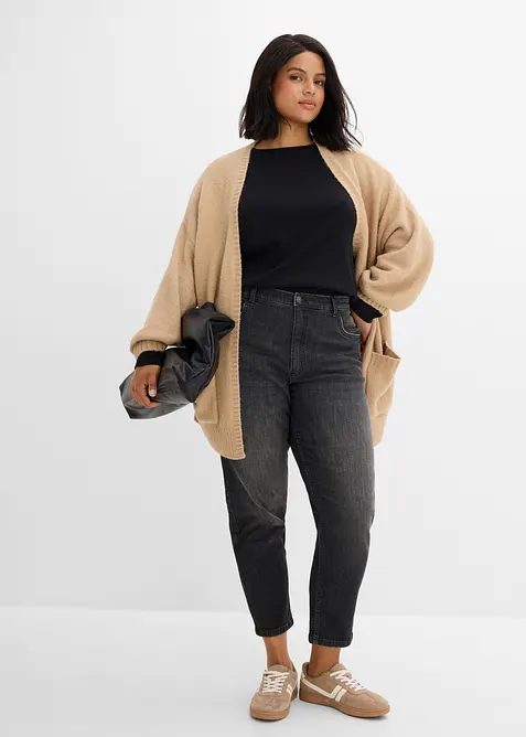 Mom jeans cropped, vita alta, bonprix