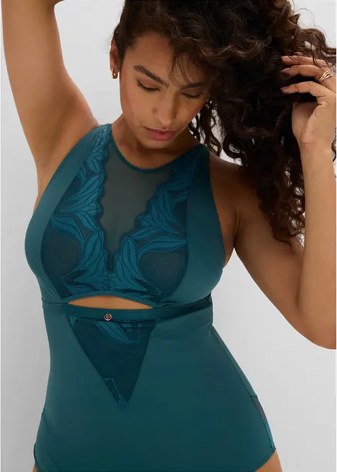 Body con pizzo ed effetto modellante medio, bonprix