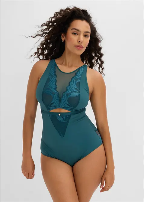 Body con pizzo ed effetto modellante medio, bonprix