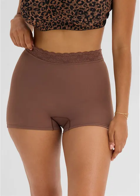 Culotte con pizzo ed effetto modellante leggero (pacco da 2), bonprix
