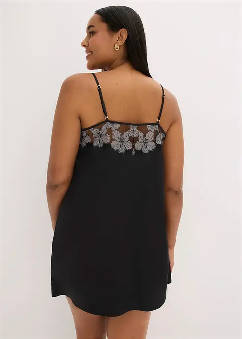 Sottoveste di satin con raffinato ricamo, bonprix