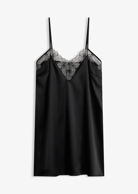 Sottoveste di satin con raffinato ricamo, bonprix