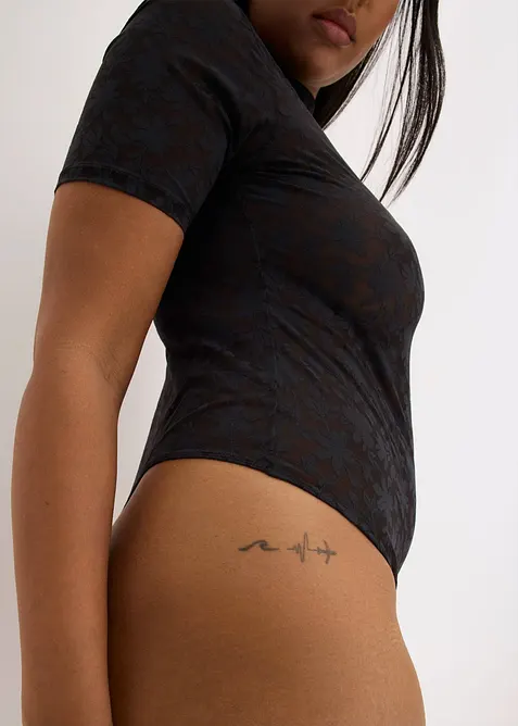 Body con perizoma in tessuto morbido, bonprix