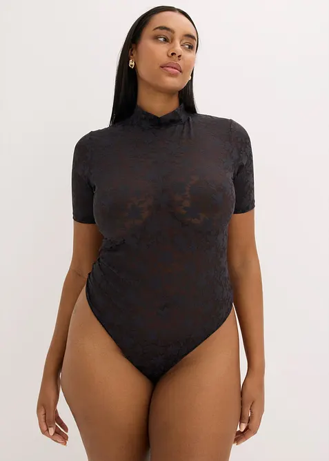 Body con perizoma in tessuto morbido, bonprix