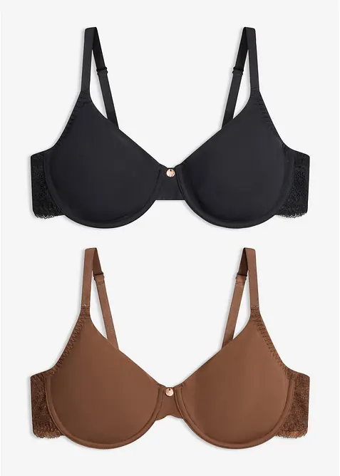 Reggiseno con ferretto e pizzo delicato (pacco da 2), bonprix