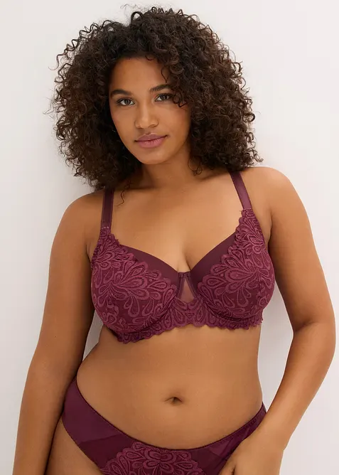 Reggiseno con ferretto e pizzo delicato, bonprix