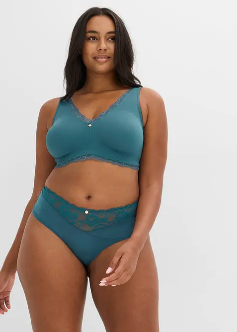 Bralette minimizer senza ferretto con pizzo delicato, bonprix