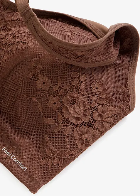 Bralette Feel Comfort in pizzo con imbottitura rimovibile, bonprix