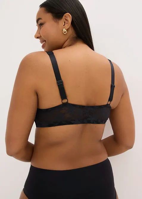 Reggiseno senza ferretto con coppe preformate, pizzo e chiusura davanti, bonprix