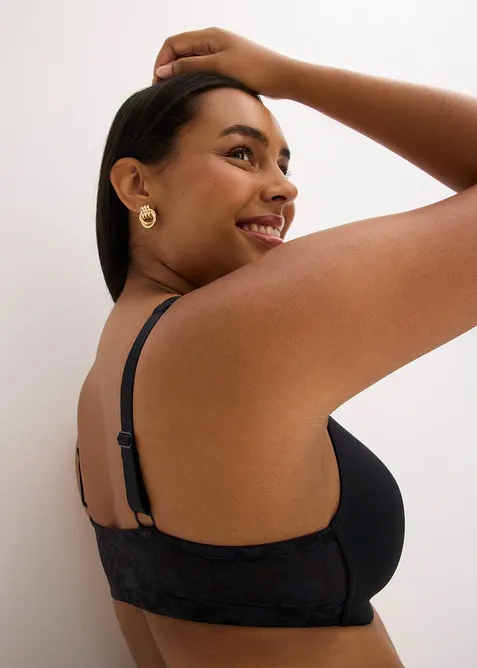 Reggiseno senza ferretto con coppe preformate, pizzo e chiusura davanti, bonprix