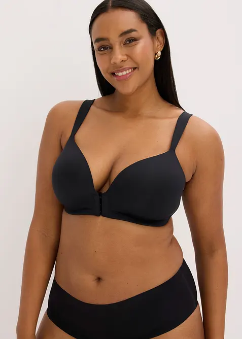 Reggiseno senza ferretto con coppe preformate, pizzo e chiusura davanti, bonprix
