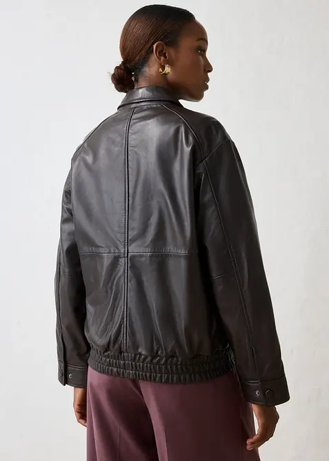 Bomber oversize in nappa d'agnello, bonprix