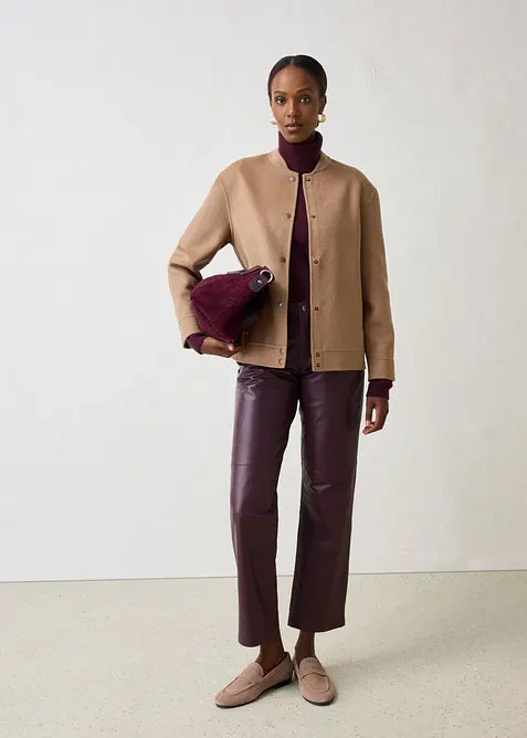 Bomber in misto lana morbido, bonprix