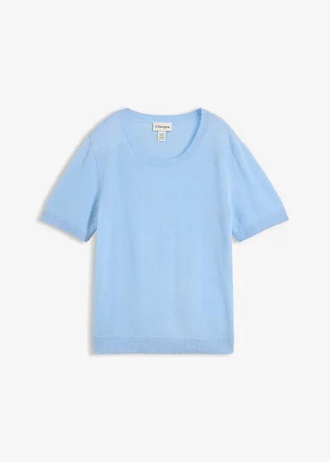 Maglione a maniche corte in puro cachemire con Good Cashmere Standard&reg;, bonprix