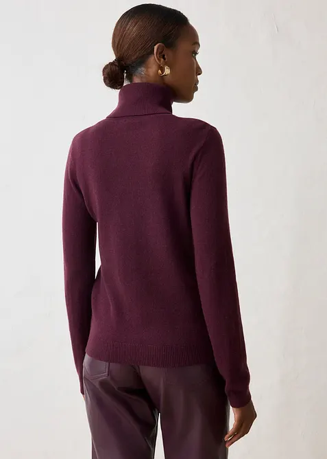 Maglione a collo alto in misto cachemire morbido con Good Cashmere Standard&reg;, bonprix