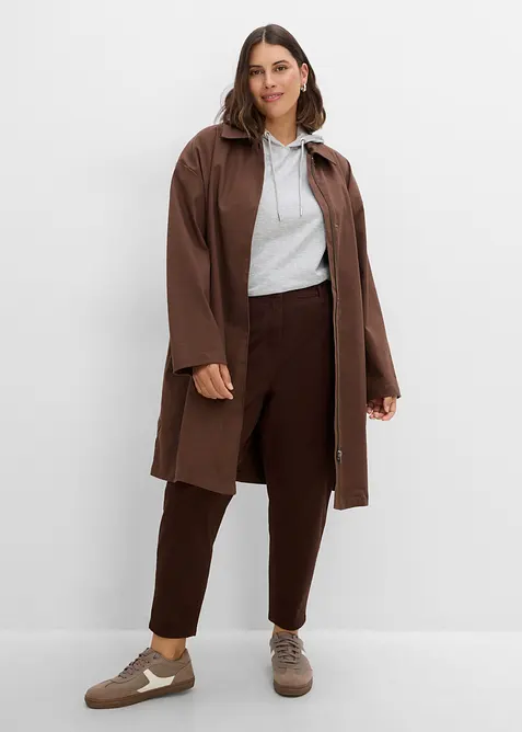 Pantaloni  mom a vita alta in twill, bonprix