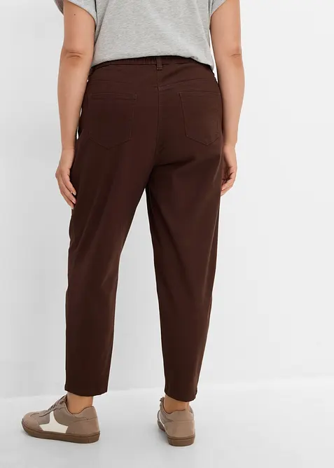 Pantaloni  mom a vita alta in twill, bonprix