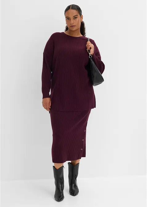 Maglione in misto viscosa con bottoni decorativi, bonprix