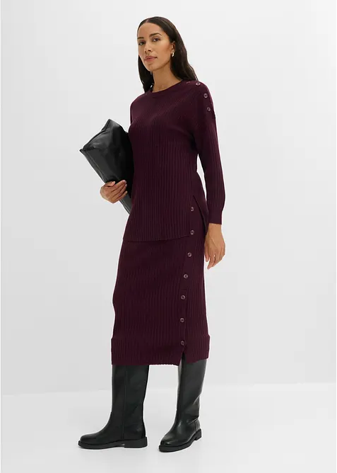 Maglione in misto viscosa con bottoni decorativi, bonprix