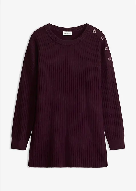 Maglione in misto viscosa con bottoni decorativi, bonprix