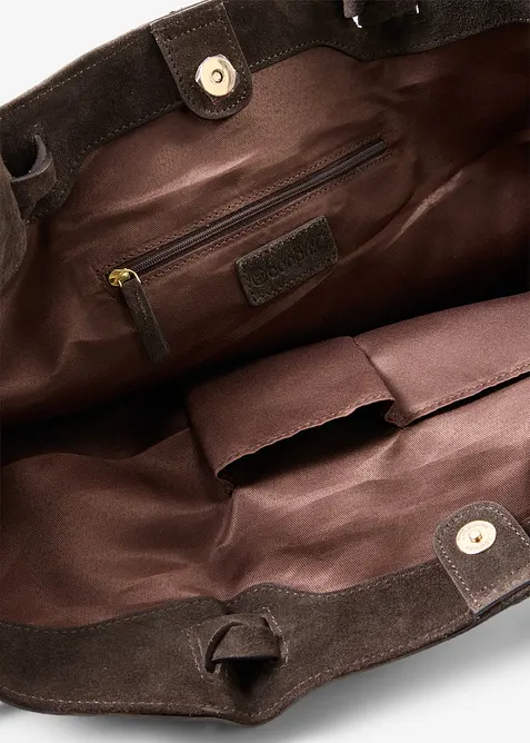 Borsa shopper in pelle scamosciata, bonprix