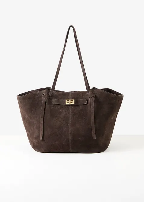 Borsa shopper in pelle scamosciata, bonprix