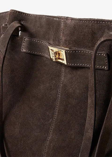 Borsa shopper in pelle scamosciata, bonprix