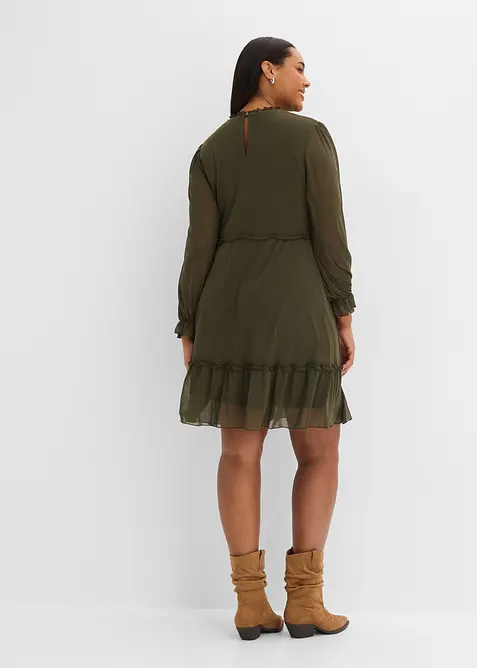 Abito in jersey e mesh fine, bonprix
