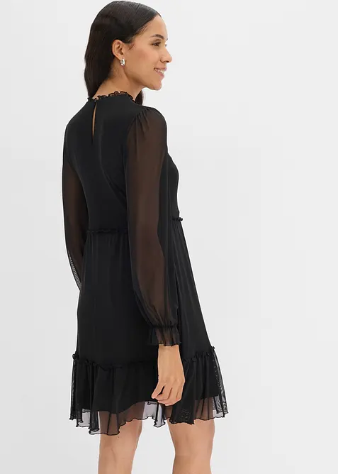 Abito in jersey e mesh fine, bonprix