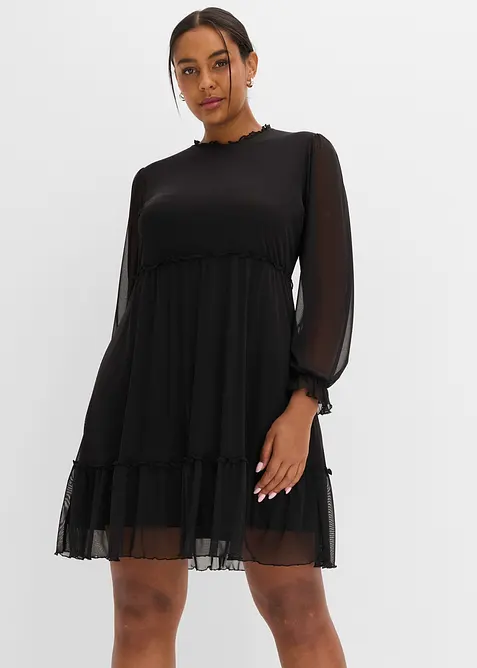 Abito in jersey e mesh fine, bonprix