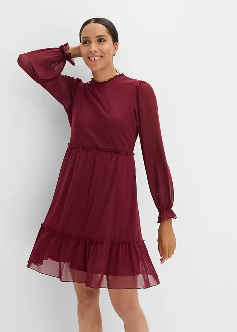 Abito in jersey e mesh fine, bonprix
