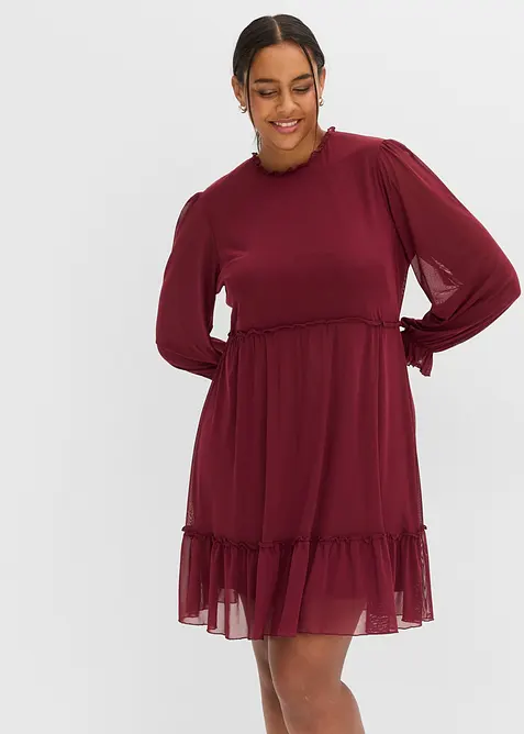 Abito in jersey e mesh fine, bonprix