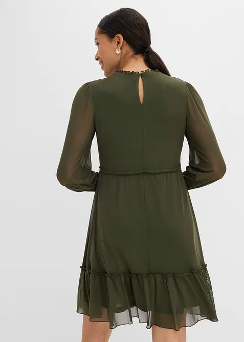Abito in jersey e mesh fine, bonprix