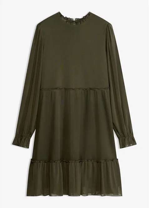 Abito in jersey e mesh fine, bonprix